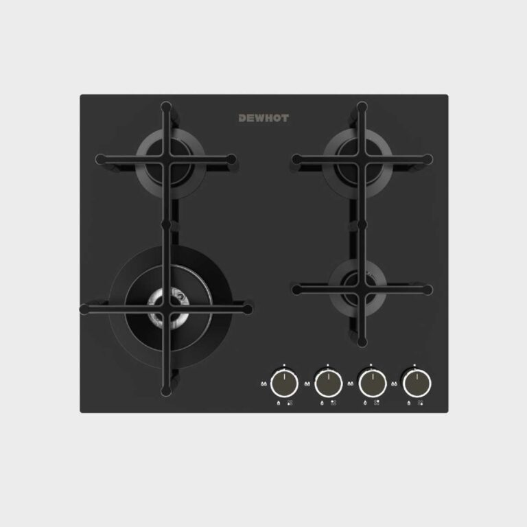 Dewhot gas stove 4 burner tempered glass