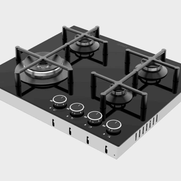 dewhot-gas-stove-4-burner-tempered-glass-sideview