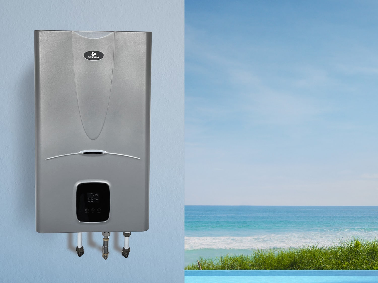 Dewhot Constant Temperature Gas Geysers provide hot water to home solar systems